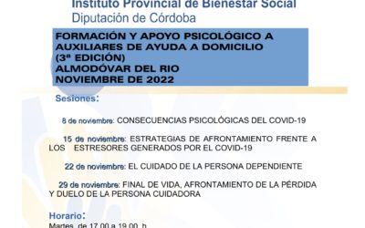Curso de Formación y Apoyo Psicológico para Auxiliares de Ayuda a Domicilio. Almodóvar del Río